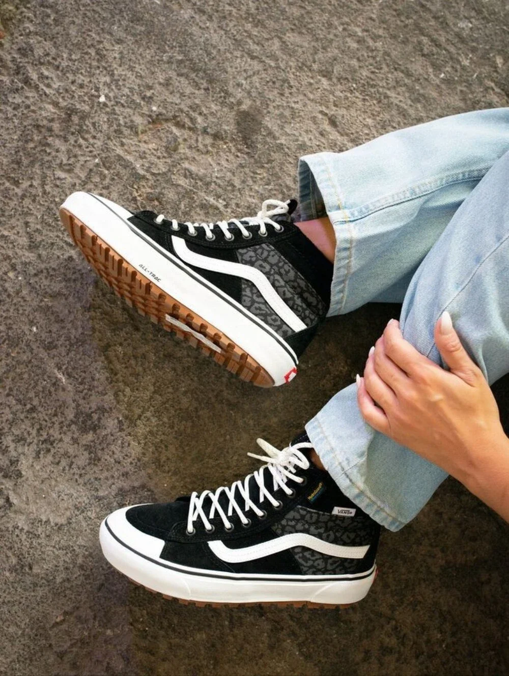 Women's Vans Sk8-Hi MTE-2 Boots - Black/White 'Leopard'